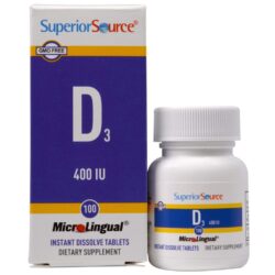 Superior Source Vitamina D3 400 UI - 100 Tabletes Microlingual - Saúde Óssea e Imunidade