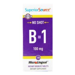 Superior Source No Shot B-1 100 mg - 100 Comprimidos: Vitamina B1 Essencial para o Metabolismo Brasileiro
