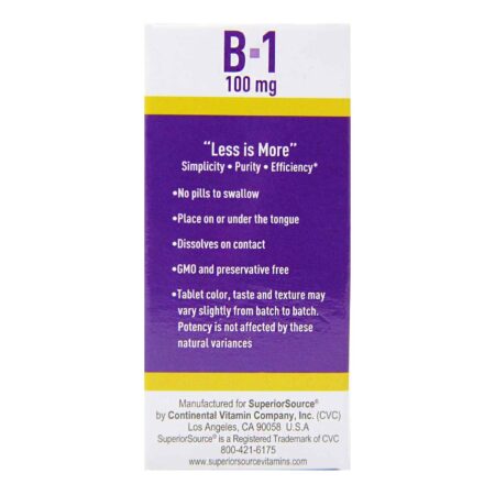 Superior Source, No Shot B-1 - 100 mg - 100 Tabletes - Image 2