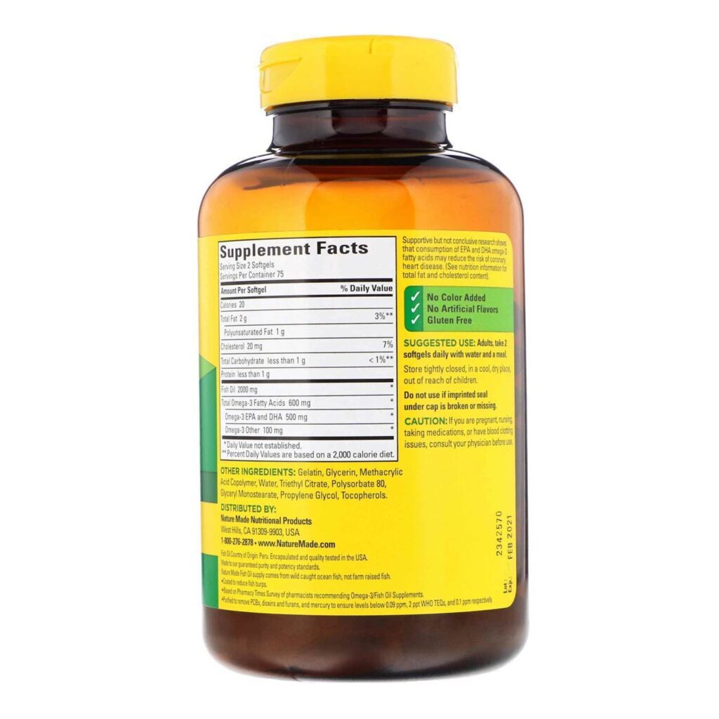 Nature Made Óleo de Peixe Ômega 3 - 150 Cápsulas Gel - Saúde Cardiovascular - Imagem 2