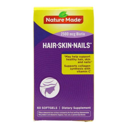 Nature Made, Vitaminas para Cabelo, Pele e Unhas - 60 Cápsulas em Gel