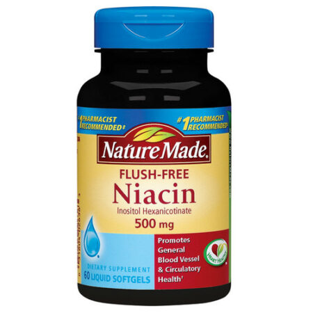 Nature Made Flush Free Niacin 500 mg - 60 Cápsulas em Gel