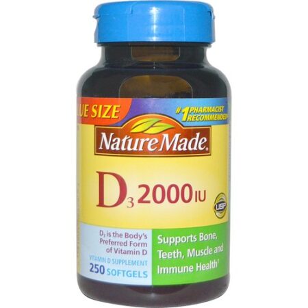 Nature Made Vitamina D3 - 2,000 IU - 250 Cápsulas em Gel líquidas