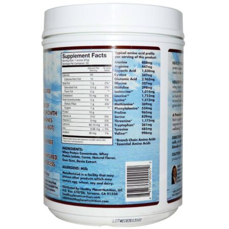 Healthy Planet The Purest Whey Proteína, Chocolate rico - 23 oz - Image 2