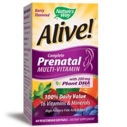 Nature's Way Alive! Multivitamínico Pré-Natal Completo com DHA 200 mg - 60 Cápsulas Gel Vegetarianas