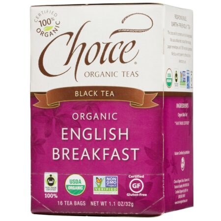 Choice Organic Teas Preto Chá, Café da manhã inglês - 16 Chá Bags