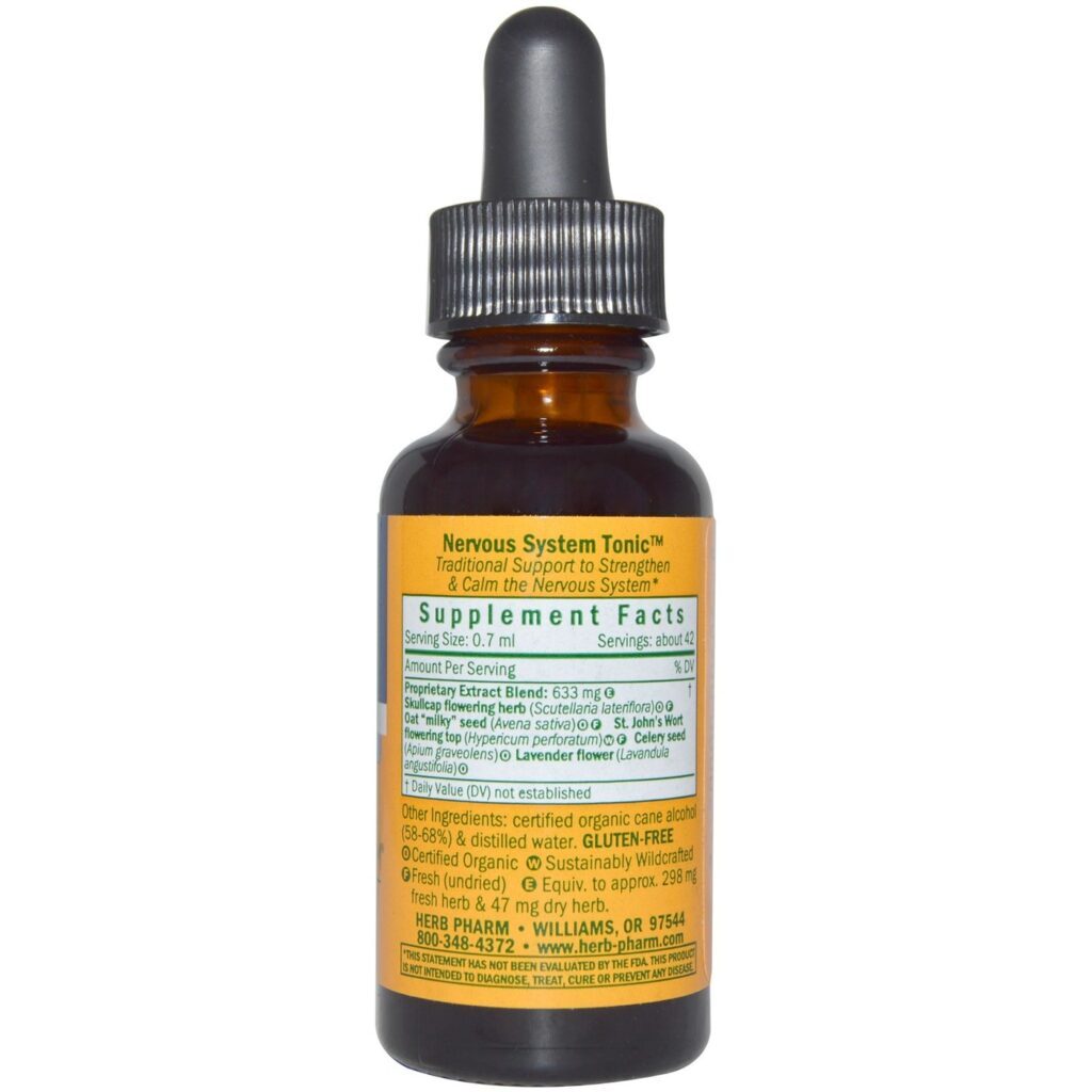 Herb Pharm Tônico Sistema Nervoso 30ml - Alívio Natural e Foco Mental - Imagem 2