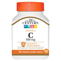 21st Century Vitamina C Mastigável 500mg Sabor Laranja 110 Comprimidos