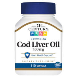 Óleo de Fígado de Bacalhau Norueguês 21st Century 110 Cápsulas Gel - Saúde Imunidade Energia