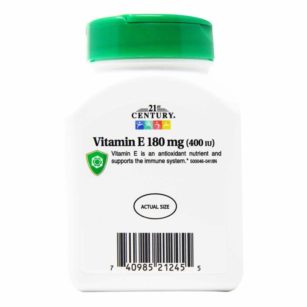 Vitamina E 21st Century 180 mg - 110 Cápsulas em Gel: Poder Antioxidante Essencial - Imagem 3