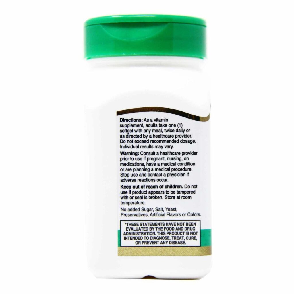 Vitamina E 21st Century 180 mg - 110 Cápsulas em Gel: Poder Antioxidante Essencial - Imagem 4