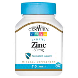 21st Century Zinco Quelatado - 50 mg - 110 Comprimidos: Imunidade e Bem-Estar Essencial