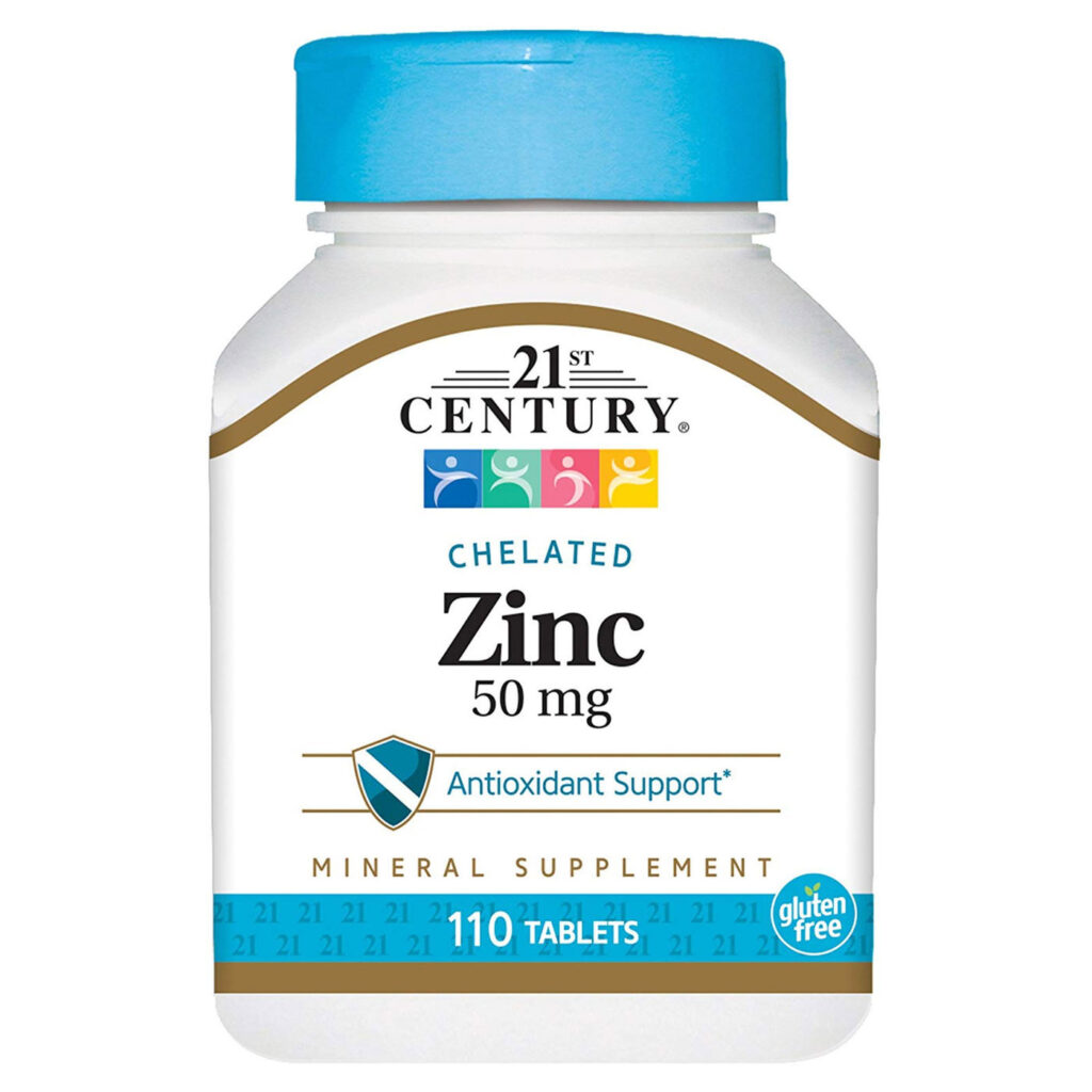 21st Century Zinco Quelatado - 50 mg - 110 Comprimidos: Imunidade e Bem-Estar Essencial