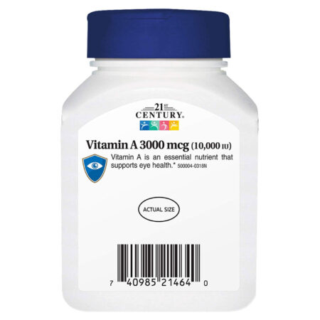 21st Century Vitamina A - 3000 mcg - 110 Cápsulas em gel - Image 3