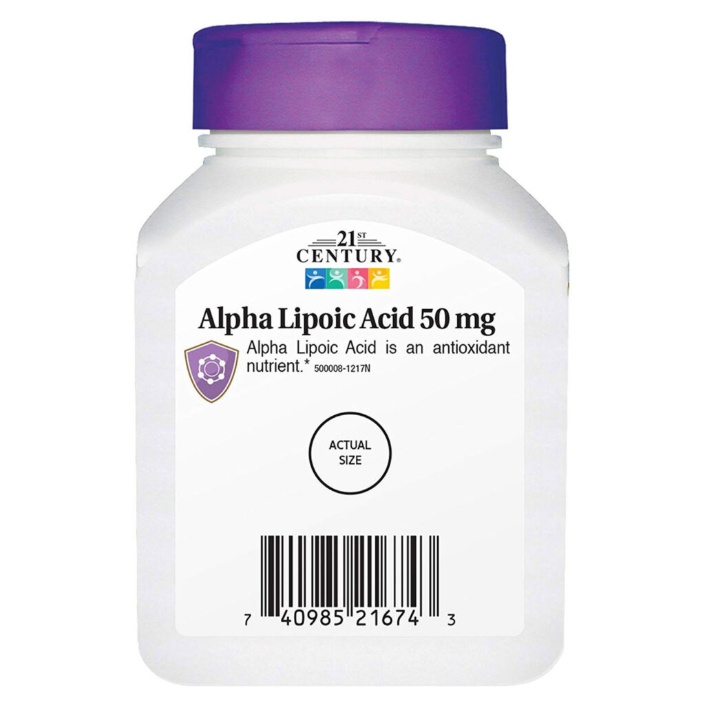 Ácido Alfa-Lipoico 50mg 90 Tabletes 21st Century: Poderoso Antioxidante para Saúde e Vitalidade - Imagem 3