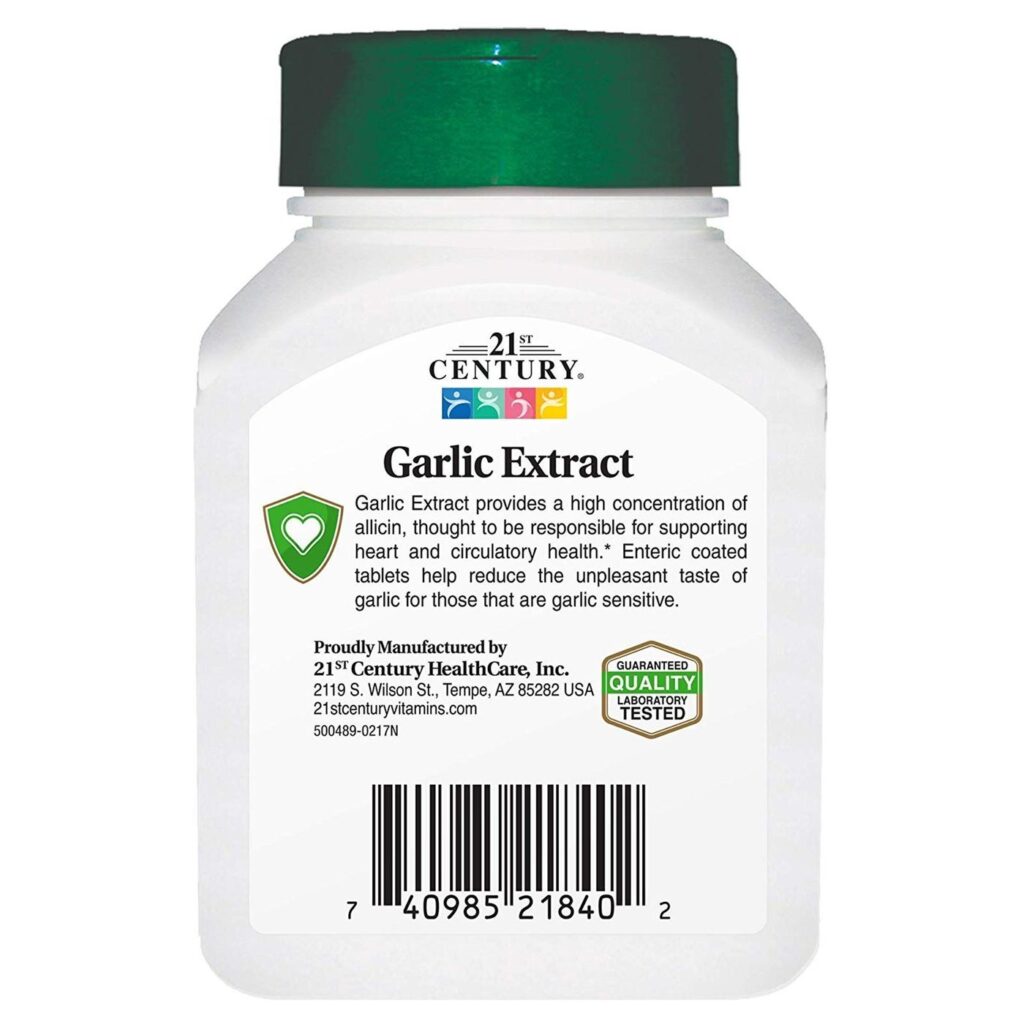 Extrato de Alho 21st Century 400 mg - 60 Comprimidos Revestidos - Saúde e Bem-Estar - Imagem 3