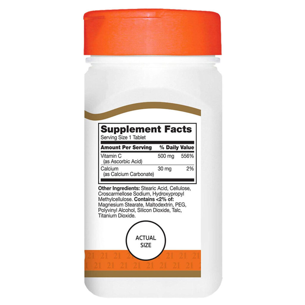 Vitamina C 500mg 21st Century C-500 - 110 Tabletes - Saúde e Imunidade - Imagem 2