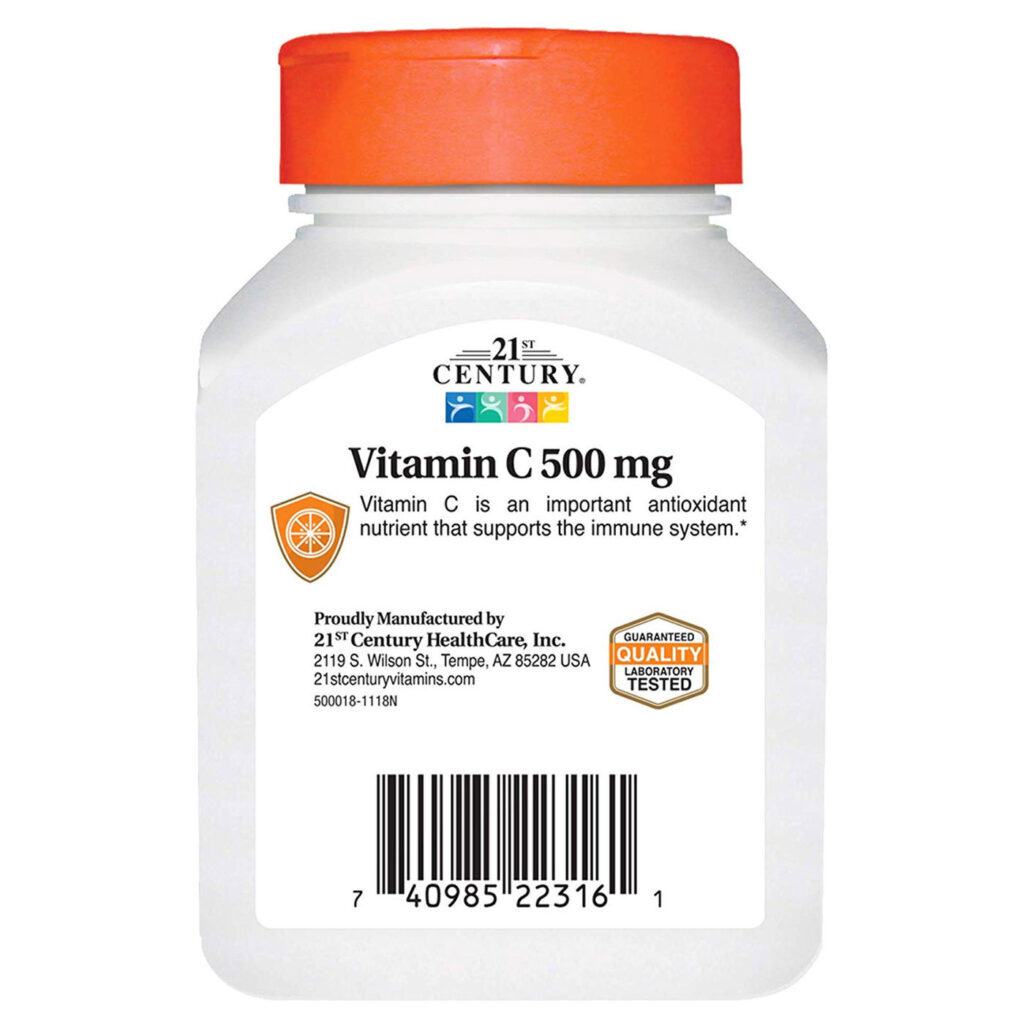 Vitamina C 500mg 21st Century C-500 - 110 Tabletes - Saúde e Imunidade - Imagem 3