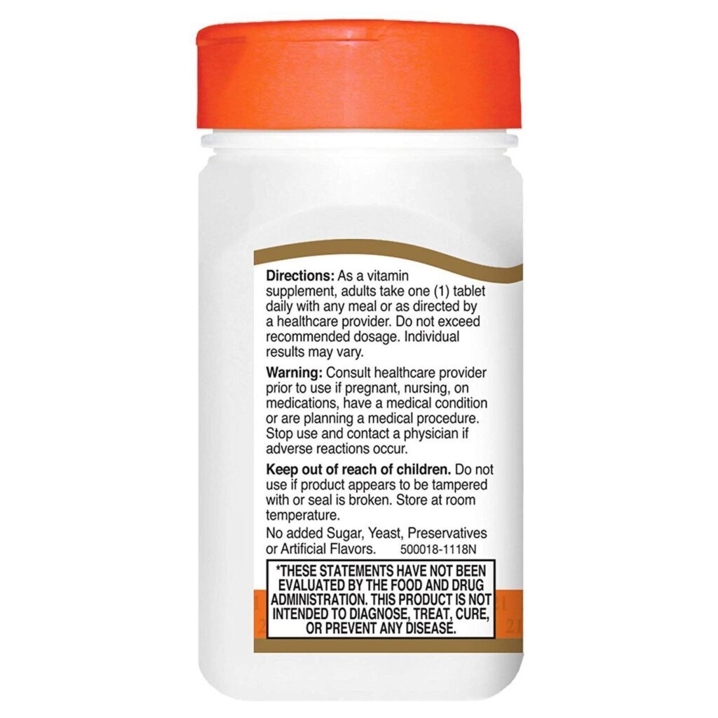 Vitamina C 500mg 21st Century C-500 - 110 Tabletes - Saúde e Imunidade - Imagem 4