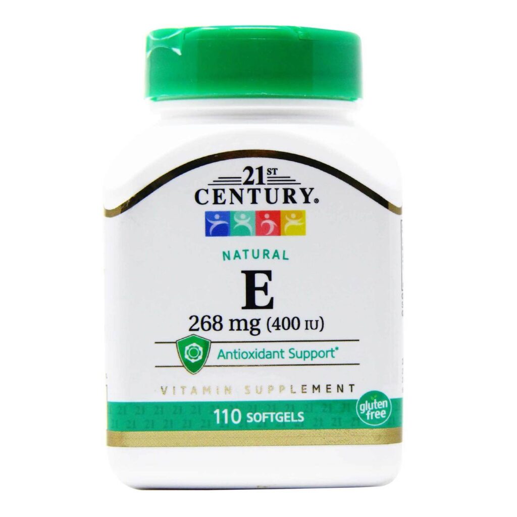 Vitamina E Natural 400 UI 21st Century - 110 Cápsulas em Gel Antioxidante