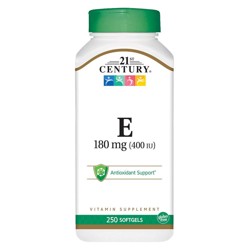 Vitamina E 180 mg 21st Century - 250 Cápsulas: Antioxidante Essencial para sua Saúde