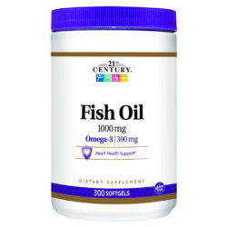 21st Century Óleo de Peixe 1,000 mg - 300 Cápsulas Gel: Saúde Cardiovascular e Bem-Estar