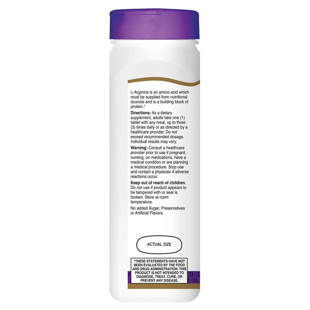 L-Arginina 1.000 mg 21st Century - 100 Tabletes para Performance e Bem-Estar - Imagem 3