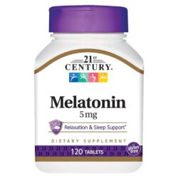 21st Century Melatonina - 5 mg - 120 Comprimidos: Sono Profundo e Revigorante