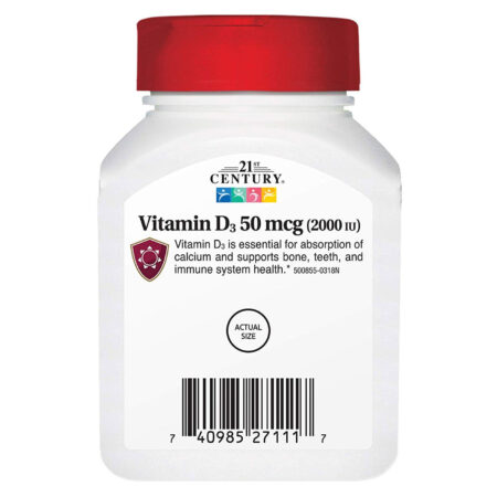 21st Century Vitamina D3 - 50 mcg - 110 comprimidos - Image 3