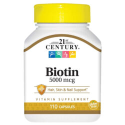 Biotina 21st Century Super Potency - 110 Cápsulas para Cabelos, Pele e Unhas Fortes