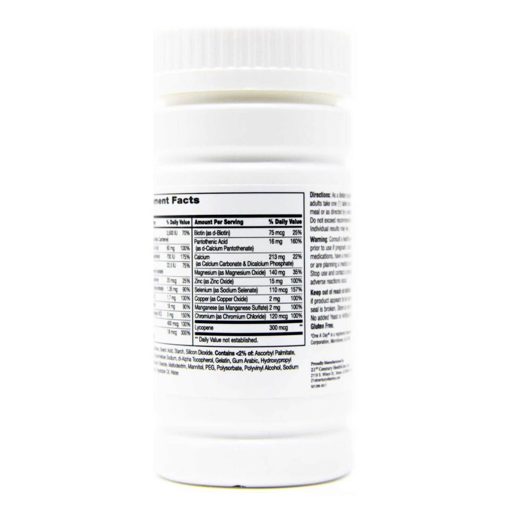 Multivitamínico One Daily™ Saúde do Homem 21st Century - 100 Tabletes Essenciais para Vitalidade Masculina - Imagem 3