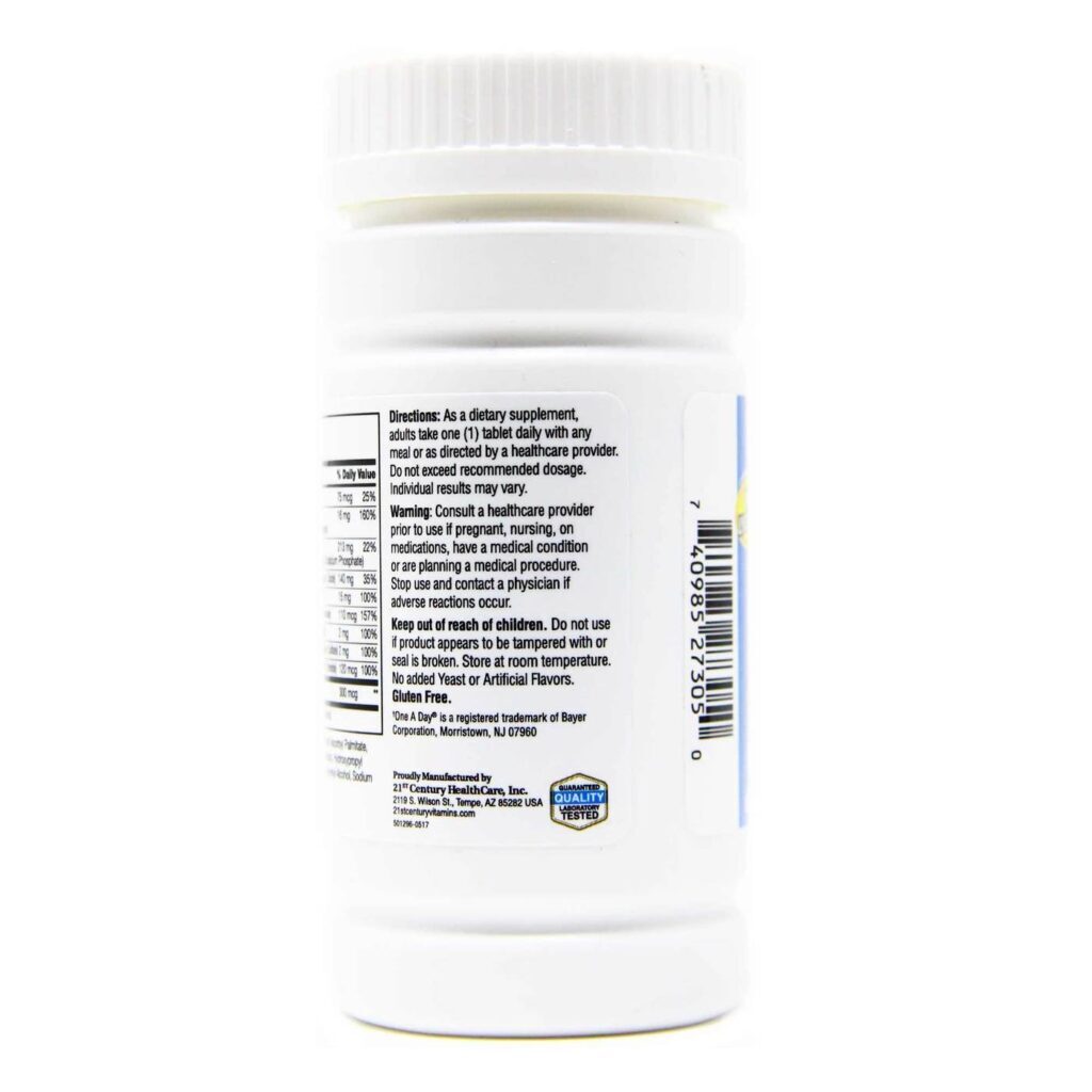 Multivitamínico One Daily™ Saúde do Homem 21st Century - 100 Tabletes Essenciais para Vitalidade Masculina - Imagem 4