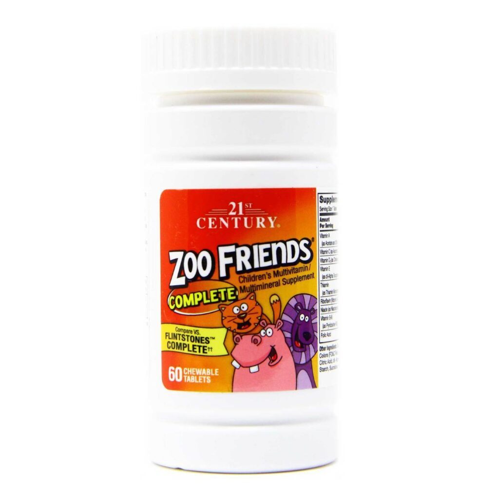 Zoo Friends® Multivitamínico Completo 21st Century Para Crianças - 60 Comprimidos Mastigáveis