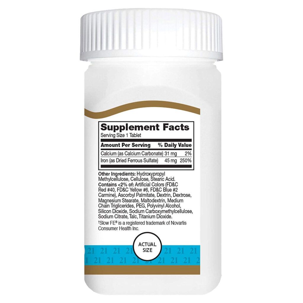 21st Century Ferro de Liberação Lenta - 45 mg - 60 Tabletes: Essencial para Energia e Bem-Estar no Brasil - Imagem 2