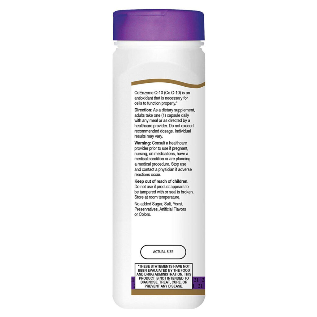 CoQ10 100mg 21st Century: Coenzima Q10 para Energia e Vitalidade - 150 Cápsulas - Imagem 3