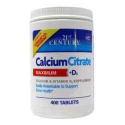 Citrato de Cálcio + D3 Máximo 21st Century - 400 Tabletes para Ossos Fortes