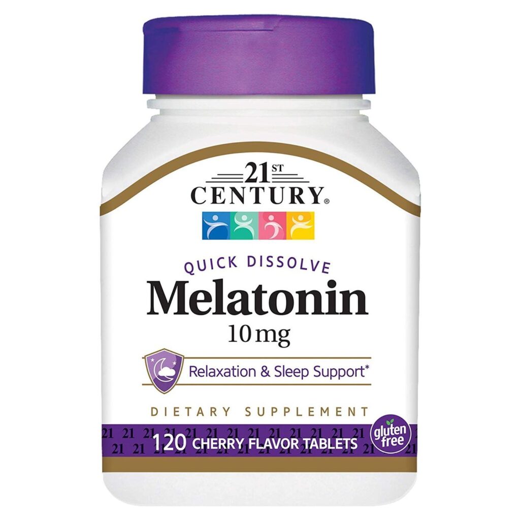 21st Century Melatonina 10 mg Cereja 120 Comprimidos: Sono Profundo e Reparador