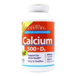 Cálcio 500mg + Vitamina D3 21st Century - 400 Cápsulas para Ossos Fortes