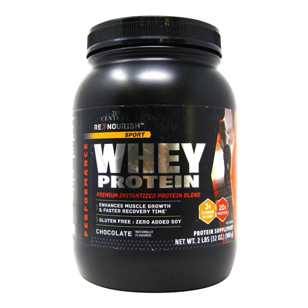 21st Century Re-Nourish Sport Whey Protein Chocolate 908g (2 lbs) - Ganho Muscular e Recuperação