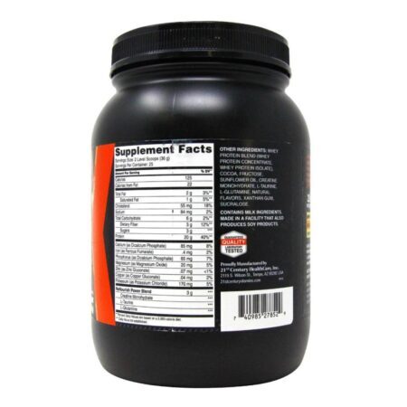 21st Century Re-Nourish Sport Whey Protein Chocolate 908g (2 lbs) - Ganho Muscular e Recuperação - Imagem 2
