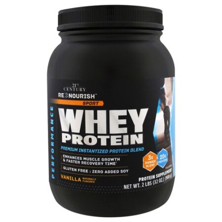 21st Century Re-Nourish Sport Whey Proteína, Baunilha - 2 lbs