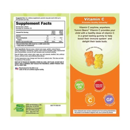 Hero Gostoso Urso Vitamina C Suplemento 60 Cápsulas - Fortaleça Sua Imunidade! - Imagem 2
