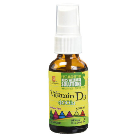 L.A. Naturals, Spray de Vitamina D3 para Crianças - 400 UI - 1 fl oz (30mL)