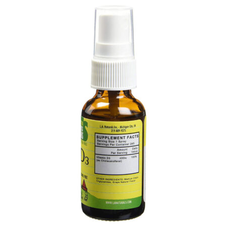 L.A. Naturals, Spray de Vitamina D3 para Crianças - 400 UI - 1 fl oz (30mL) - Image 2