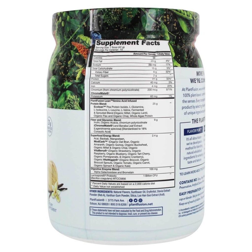 PlantFusion Proteína Vegetal Complete Lean Baunilha 420g: Nutrição Completa e Pura - Imagem 2