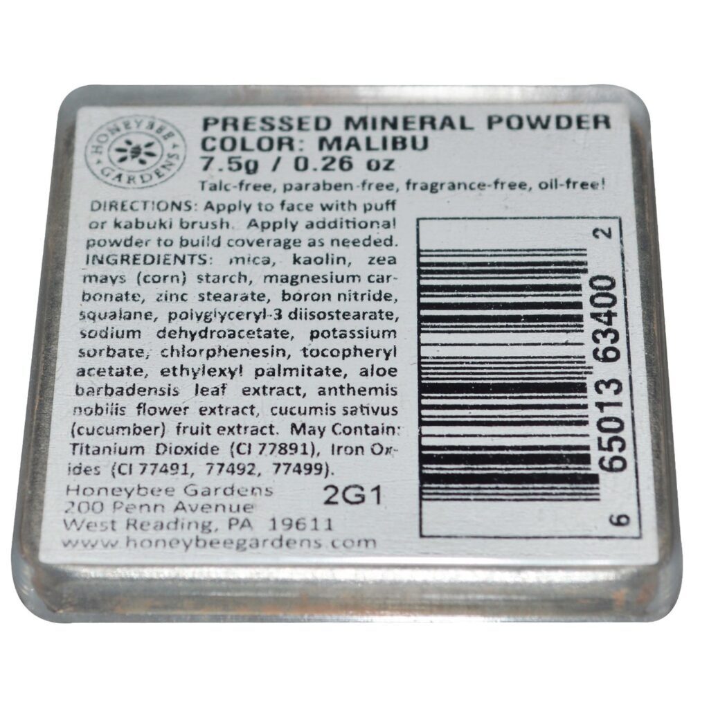 Honeybee Gardens Base em Pó Mineral Prensado - Malibu - 7,5g (0,26 oz) - Imagem 2