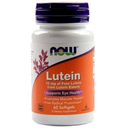 Luteína 10 mg Sem Ésters de Luteína Now Foods 60 Cápsulas em Gel