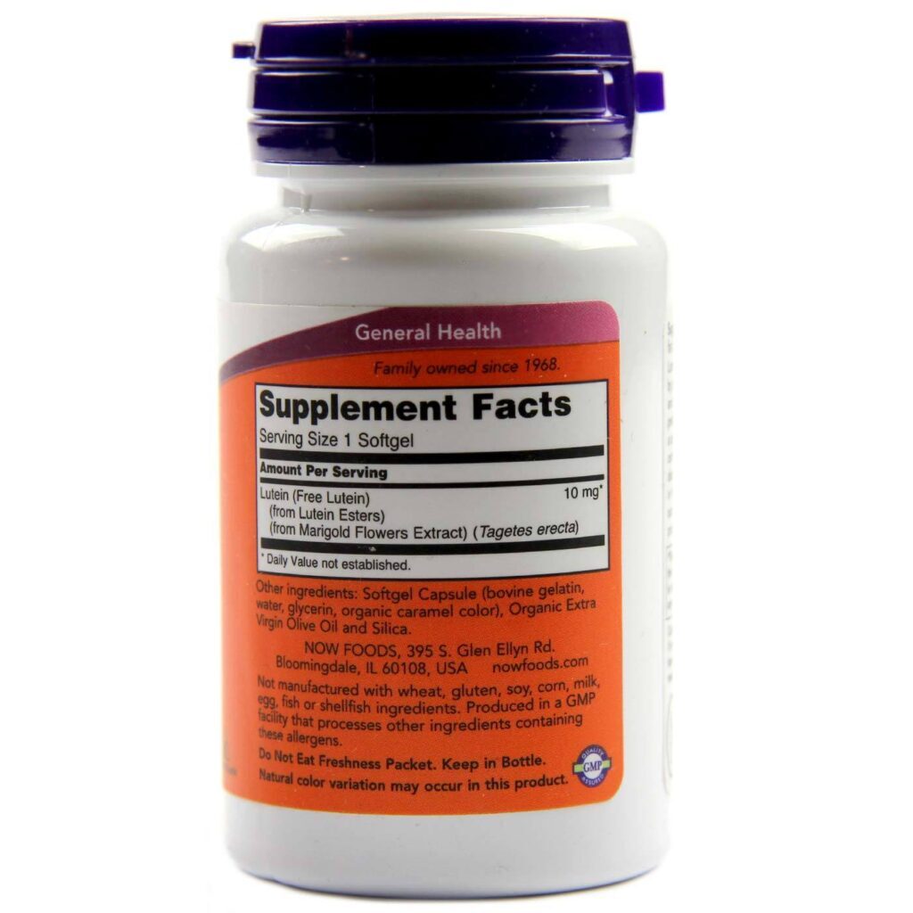 Luteína 10 mg Now Foods 60 Cápsulas Gel: Saúde Ocular e Visual no Brasil - Imagem 2