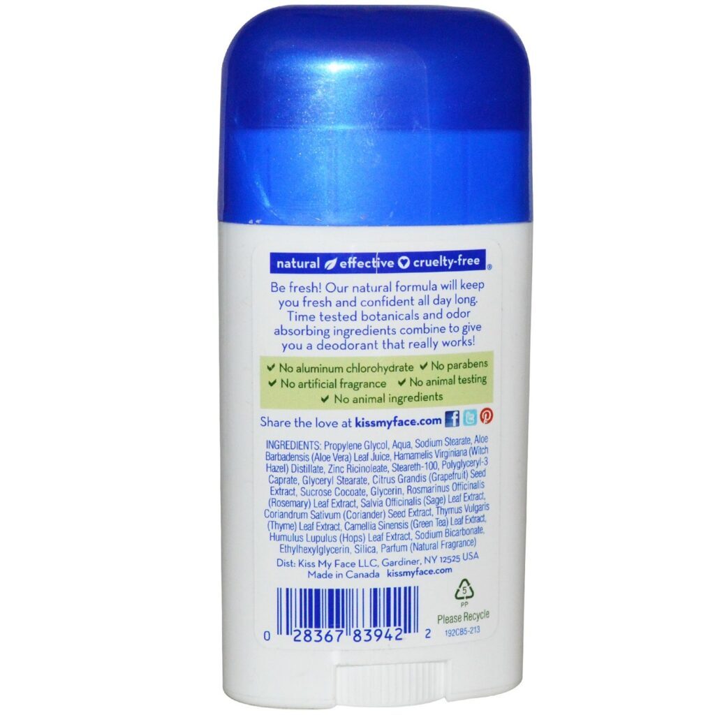 Kiss My Face Desodorante Natural Active Life Chá Verde e Pepino 70g - Proteção Diária - Imagem 2
