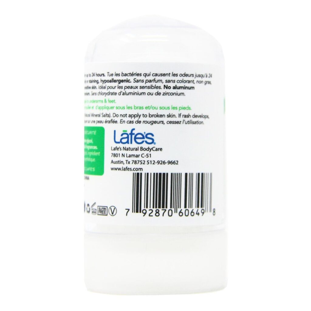 Lafe's Natural Body Care Desodorante Pedra de Cristal 63g - Higiene Natural e Eficaz - Imagem 3